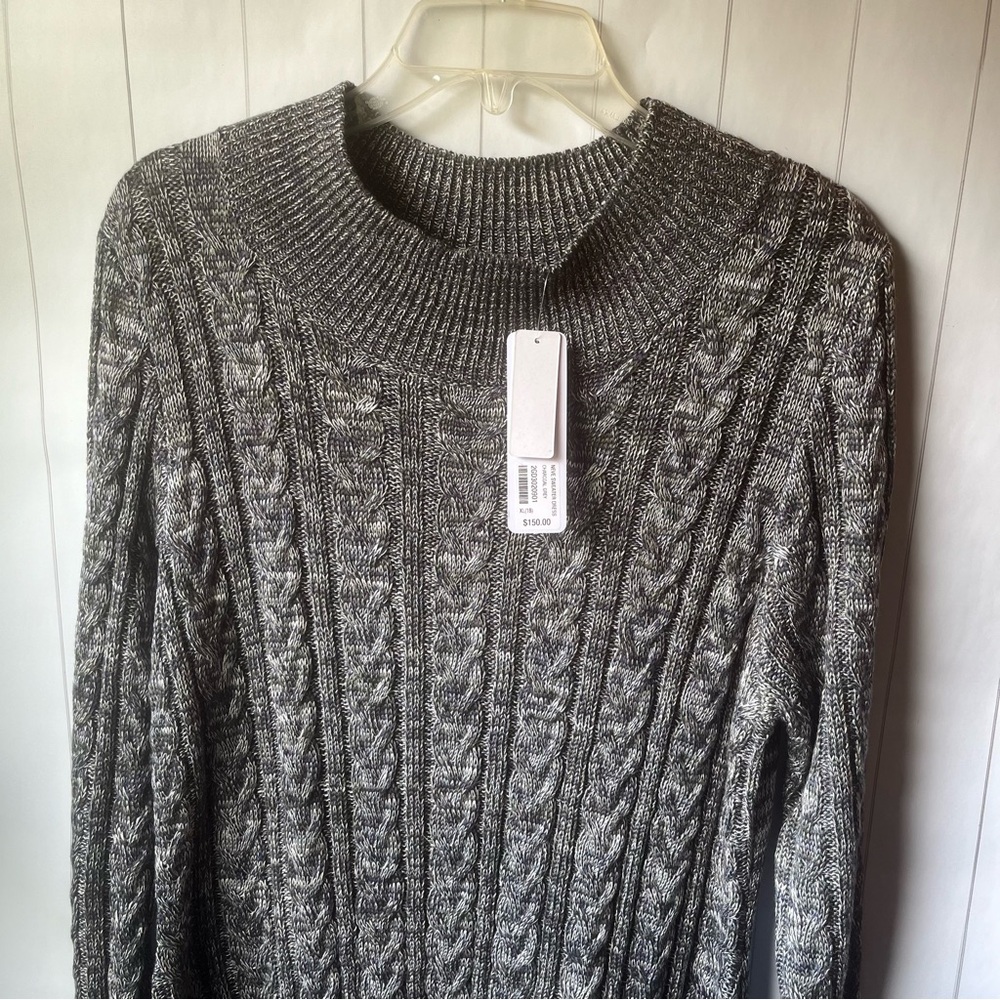 Soft Surroundings Cable Knit Sweater Dress with Fringe Hem MSRP $150 - Picture 7 of 9